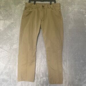 Polo Ralph Lauren Mens Khaki Tan Cotton Jean Trousers Size 36x30 Casual
